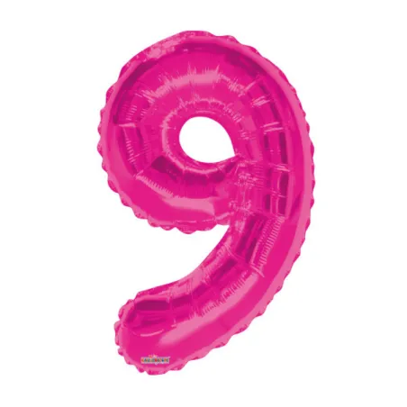 Mylar Number 9 Fuchsia Helium Saver 34"/87 cm 1pc
