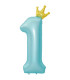 Mylar Number 1 Baby Celeste with Crown Mega 45" - 114cm 1pc