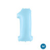 14" Number 1 Light Blue bag of 1pc