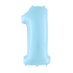 40" Number 1 Light Blue bag of 1pc