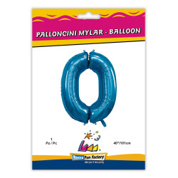 40" Number 0 Blue bag of 1pc