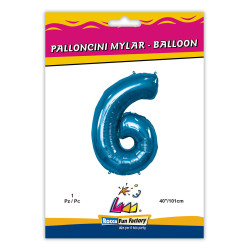 40" Number 6 Blue bag of 1pc