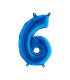 Mylar Blue miniloons number 6 (35cm) - pack 5 pcs.