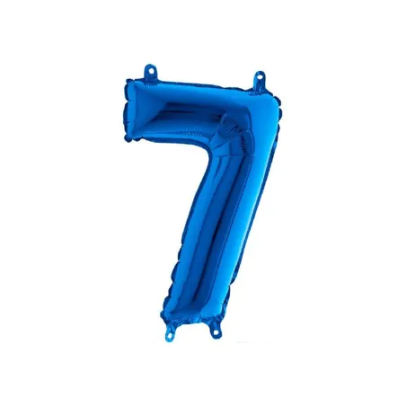 Mylar Blue miniloons number 7 (35cm) - pack 5 pcs.
