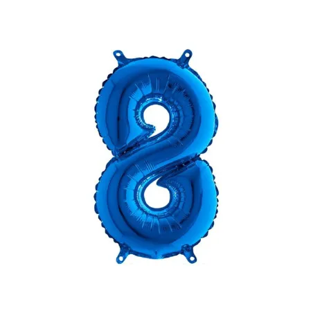 Mylar Blue miniloons number 8 (35cm) - pack 5 pcs.