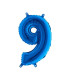 Mylar Blue miniloons number 9 (35cm) - pack 5 pcs.