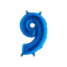 Mylar Blue miniloons number 9 (35cm) - pack 5 pcs.