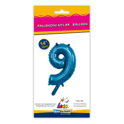 14" Number 9 Blue bag of 1pc
