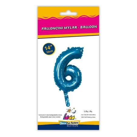 14" Number 6 Blue bag of 1pc