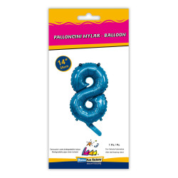 14" Number 8 Blue bag of 1pc