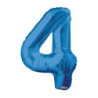 Mylar Number 4 Blue Helium Saver 34"/87 cm 1pc