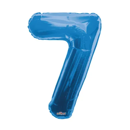 Mylar Number 7 Blue- Save Helium 34"/87 cm 1pc