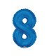 Mylar Number 8 Blue Helium Saver 34"/87 cm 1pc