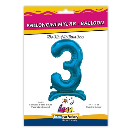 30" Standing Number 3 Blue bag of 1pc
