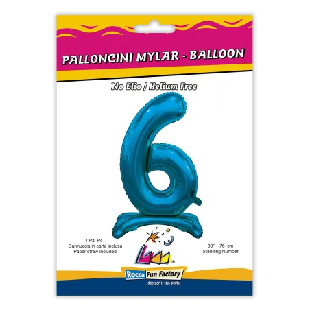 30" Standing Number 6 Blue bag of 1pc
