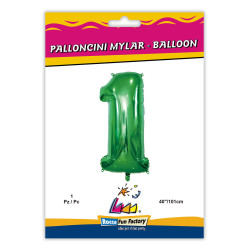 40" Number 1 Green bag of 1pc