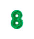 7" Number 8 Green bag of 5pcs