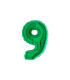 7" Number 9 Green bag of 5pcs