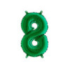 Mylar Green miniloons number 8 (35cm) - pack 5 pcs.