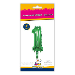 14" Number 1 Green bag of 1pc