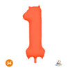 34" Number 1 Slim Orange Neon bag of 1pc