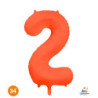 34" Number 2 Slim Orange Neon bag of 1pc