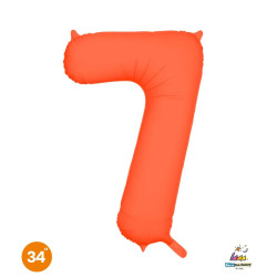 34" Number 7 Slim Orange Neon bag of 1pc