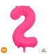 34" Number 2 Slim Neon Fuchsia bag of 1pc