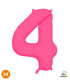 34" Number 4 Slim Neon Fuchsia bag of 1pc