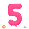 34" Number 5 Slim Neon Fuchsia bag of 1pc