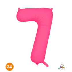 34" Number 7 Slim Neon Fuchsia bag of 1pc