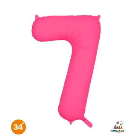 34" Number 7 Slim Neon Fuchsia bag of 1pc