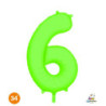 34" Number 6 Slim Neon Green bag of 1pc