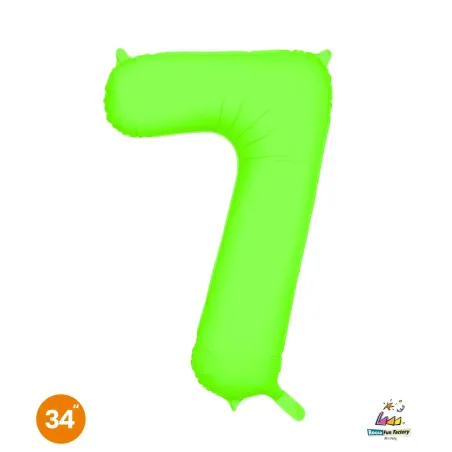34" Number 7 Slim Neon Green bag of 1pc