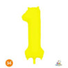 34" Number 1 Slim Neon Yellow bag of 1pc