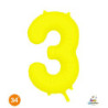 34" Number 3 Slim Neon Yellow bag of 1pc