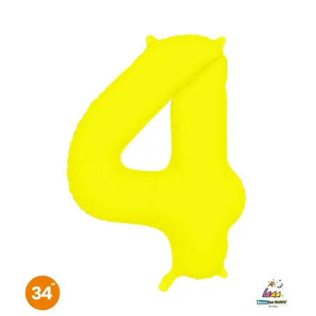 34" Number 4 SlimNeon Yellow bag of 1pc