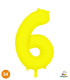 34" Number 6 Slim Neon Yellow bag of 1pc