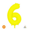 34" Number 6 Slim Neon Yellow bag of 1pc