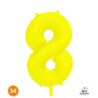 34" Number 8 Slim Neon Yellow bag of 1pc