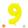 34" Number 9 Slim Neon Yellow bag of 1pc