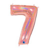 Mylar Number 7 HoloGlitter Pink Gold Mega 40" - 101cm 1pc