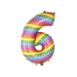 32" Number 6 Pop it bag of 1pc