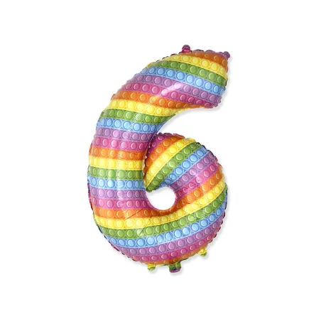 32" Number 6 Pop it bag of 1pc