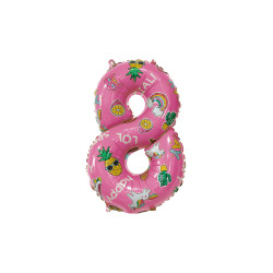 14" Number 8 Hooray Party Pink bag of 5pcs