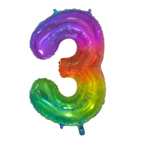 34" Number 3 Multicolor bag of 1pc
